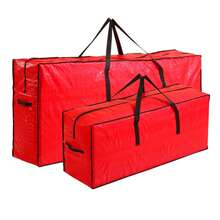 1pc/2pcs/3pcs Christmas Storage Bag, Christmas Ribbon Storage Container, Thick Christmas Tree Ball Rattan Storage Bag, Christmas Decor Plush Ribbon Christmas Storage Round Bag - Multicolor - View 26