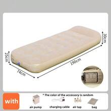 New Built-In Air Pump Self-Inflating Air Mattress Outdoor Tent Air Bed Double Sleeping Pad, Suitable For Camping Or Indoor - Multicolor - View 14