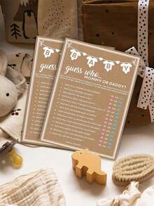 5pcs/10pcs/20pcs/40pcs Baby Suggests Predicting Game Cards Baby Games For Girl Or Boy,Newborn Parent Advice Cards,Baby Birth Advice Cards - 彩色 - 查看 3