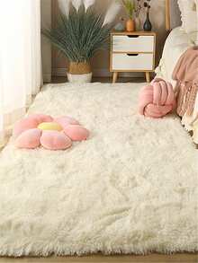 1pc Round Plush Soft Fluffy Rug - Modern Minimalist Polyester Indoor Carpet, Woven Knitted Rug, Suitable For Living Room, Bedroom, Game Room, Dorm, Sofa, Teen Room Decor, Study And Entertainment Area - Easy To Clean, Creates Cozy Ambiance