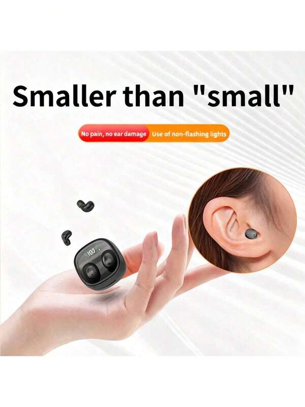 Nuevos auriculares inalámbricos invisibles mini, auriculares ultra pequeños y ocultos, tiempo de espera extra largo, con micrófono, adecuados tanto para hombres como para mujeres