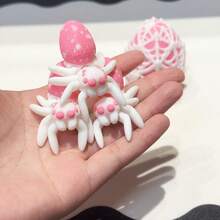 3D Printed Cute & Adorable Pink & White Spider + Spider Egg Model, Plastic Figurine Desktop Decor Sculpture, Holiday Gift - Multicolor - View 11