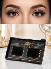 Single Lash Extensions Kit - Nano Velvet Individual Lashes For Natural Volume, Multiple Lengths With Antibacterial, DIY Lash Set For Everyday Glam - 濃密款 - 查看 1