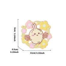 Miniso 1pc Qianchuan Series Rabbit & Sakura Flower Metal Fridge Magnet, Metal Material, Sakura Wreath Design, Strong Magnetic, Suitable For Fridge Decor, Cute Magnet - Multicolor - View 10