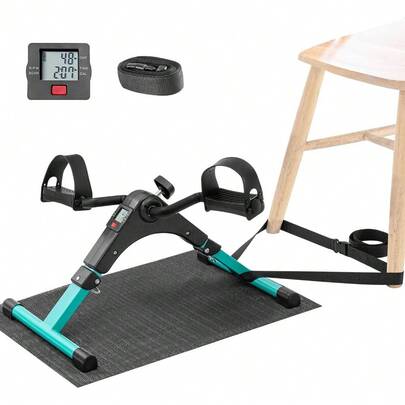 Mini Exercise Bike Pedal Exerciser With LCD Display Portable Folding Trainer Adjustable Resistance Leg Exercise Machine For Home Office Use