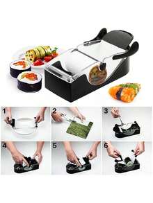 Molde para sushi, perfecto para hacer rollos de sushi caseros en la cocina, para armar uno mismo – Negro, 1 unidad - Negro - Ver 3