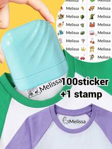 LICVIC 一款定制姓名印章，防水，适用于服装。这款姓名印章可个性化定制，用于服装上，可用作手写签名印章或个性化服装印章。这是一款DIY定制卡通自来墨姓名印章，适合商务用途，是理想的文具礼品。防水、小巧、可重复使用、可爱、色彩丰富、可定制、个性化且独一无二，是送给男士、女士、家人和朋友的理想礼物。 - 風格A - 查看 10