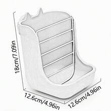 兔子干草喂食器架 2 合 1 喂食碗 双兔饲料架 草料 适用于小型动物用品 龙猫 豚鼠 仓鼠 - 彩色 - 查看 6
