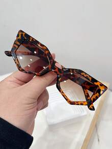 1pc Women's Casual Retro Cat Eye Tinted Fashion Glasses, Fashionable For Daily Wear, Beach, Street Style - Multicolor - View 7