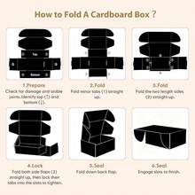 9x6x4 Inches Shipping Boxes Set Of 25, Small Corrugated Cardboard Box, Literature Mailer, Gift Boxes (Black, 9x6x4) - Black - 查看 6