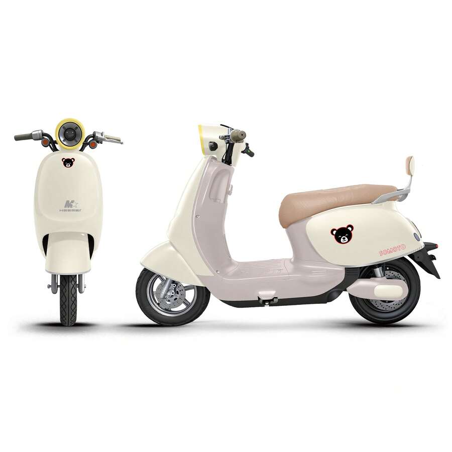 Motocicleta Electrica MODELO: REINA, Motor: 800 W, Bateria: 72V - 20AH, Max. Velocidad: 45km/h - Hueso Rosa - Ver 1