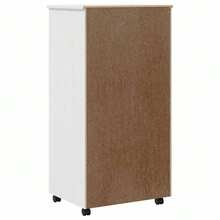 vidaXL Armoire roulante avec tiroirs MOSS blanc bois de pin solide - Blanc - Voir 7