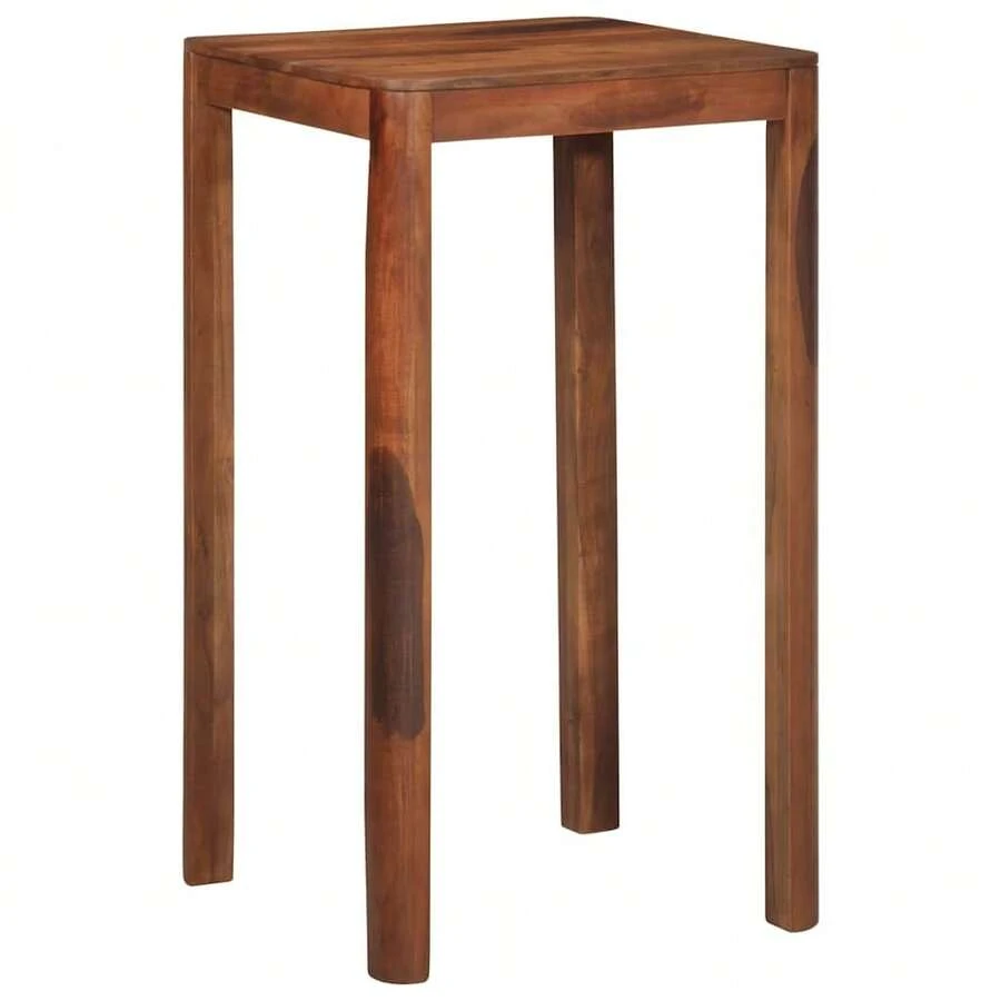Mesa de bar VidaXL 60 x 60 x 107 cm em madeira maciça de acácia - Castanho - Ver 1