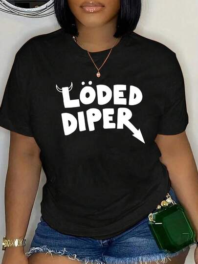 100% Cotton Löded Diper With Arrow And Horns T-Shirt Round Neck Short Sleeve Streetwear Fashion Breathable Homme Soft Unisex