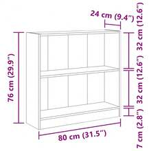 vidaXL Bibliothèque blanc 80x24x75 cm ingegneria del legno - Bianco - Visualizzare 10