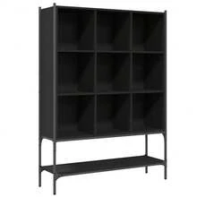 vidaXL Bibliothèque negro 102x30x141,5 cm madera ingeniería - Negro - Ver 2