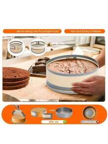 2 片装可重复使用不粘硅胶烘焙垫 - 耐热，防止蛋糕粘连，非常适合制作饼干、马卡龙和面包 - 彩色 - 查看 9