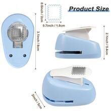 1 cái dụng cụ đục lỗ giấy hình chữ nhật 0.8x0.7 inch, có viền dập nổi, thích hợp cho các dự án thủ công DIY và làm sổ lưu niệm | Thiết kế cầm tay bằng cần gạt (Phổ biến: Đồ thủ công năm mới, dụng cụ làm sổ lưu niệm mùa đông, dụng cụ nghệ thuật giấy cổ điển, vật dụng lưu giữ kỷ niệm, phụ kiện sổ tay thủ công) - nhiều màu - Xem 3
