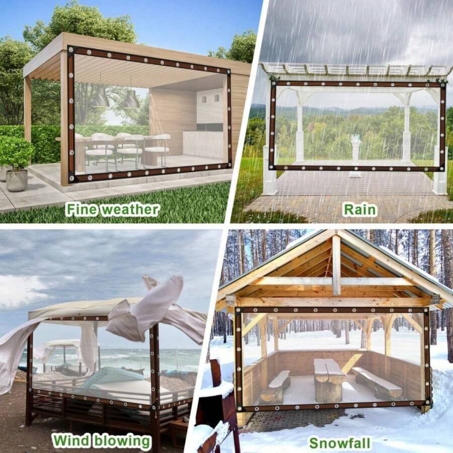 New Upgraded Waterproof Fabric, Suitable For RV Awning, Outdoor Camping, Balcony, Garden, Greenhouse, And Firewood Storage Shed. Essential For Rainy Season - New Transparent Rain Cloth - View 1
