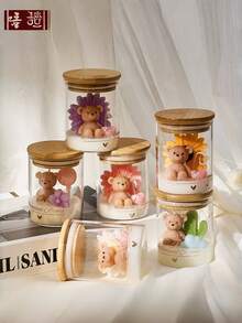 Cute Bear-Shaped Scented Candle, Adorable Bear Birthday Gift, Home Decor Candle Holder, Ideal For Valentine's Day, Christmas, Mother's Day, Also Suitable For Indoor Decoration, Graduation Gift, And Gift For Women - Multicolor - View 2