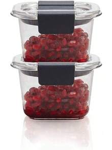 Rubbermaid Brilliance - Recipiente para alimentos, Transparente, 2 pack Medium, 1, 1 - 5 tazas - Ver 5
