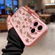 Cute Christmas Tree & Gingerbread Man Pattern Phone Case, Shockproof Phone Protective Cover, Phone Accessory All-Inclusive Anti-Fall  Compatible With IPhone13 12 11 PROMAX 17 16 15 14  AIR PLUS  Material Soft - Pink - View 6