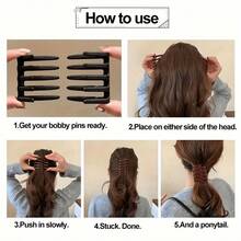 2pcs Women's Minimalist Criss-Cross Hair Clips, Elegant Gift Idea For Valentine's Day - Multicolor - View 3