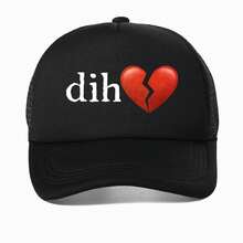 Funny Dih Meme Baseball Cap Men Women Street Fashion  Mesh Sun Hat Summer Casual Breathable Adjustable Snapback Hats - 黑色 - 查看 2