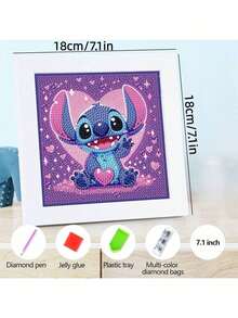 Disney Diamond Painting Kit, Includes Tools, Handmade DIY Relaxing Art Decor Gift, Suitable For Valentine's Day, Thanksgiving Gift (Contains Canvas, Diamonds, Tool Set And White Plastic Frame) - Multicolor - View 4