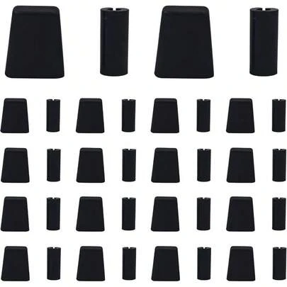 40Pcs Hard Rubber Feet Sink Grid, Kitchen Sink Rack Feet Protectors, Sink Wire Protective Rack Feet, Heavy Duty Rubber Bumpers Wire Grate PartsBlack