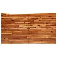 vidaXL Table à manger 140x80x75 cm bois d'acacia solide à bord vif - Tabac - Voir 6