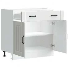 vidaXL Lucca Küchenschrank, weißes Holzwerkstoff - Weiss - Übersicht 4