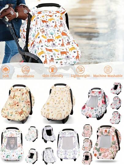 Cubierta para silla de coche de bebé, cubierta para silla de coche de invierno para recién nacidos, a prueba de viento y anti-arañazos, forro de peluche ultra cálido para portabebés, adecuado para niños y niñas