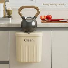 Wall-Mounted Simple Kitchen Trash Can For Home Bathroom,Foldable, Large Capacity, Waterproof, Bearing Garbage Bin,Kitchen,Bathroom,Home,Household Supplies - Multicolor - View 4