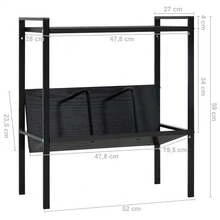 vidaXL Bibliothèque 2 ebenex negro 52x28x59 cm ingeniería de la madera - Negro - Ver 8