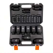 9pcs  Impact Socket Set, CR-Mo Metal, 1/2" Drive Metric Deep Sockets With Carrying Case - 8 - View 11
