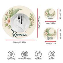 2pcs/4pcs/6pcs Silica Gel Placemat With Moon & Islamic Lantern Pattern, Islamic Festival Gift, Arabic Style Festival Decor, Suitable For Dining Table, Coffee Bar, All Season Decoration, Washable Placemats, Room Decor, Coasters, Drain Mats, Kitchen Dining Table Mats, Indoor Outdoor Party Decor, Home Decor, Ideal Gift - Multicolor - View 9