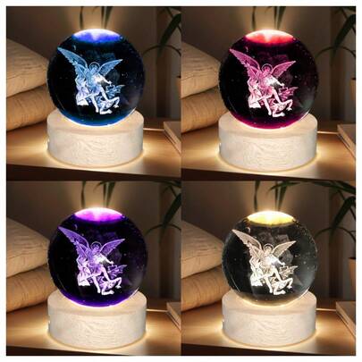 This 3D Justice Angel Crystal Ball Night Light Is The Best Gift For Valentine's Day, Thanksgiving, Mother's Day, And Other Holidays. It Symbolizes Justice And Hope, And Is Also A Beautiful Birthday Gift.