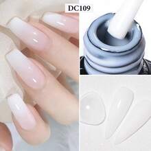 Mtssii 4pcs 7ml Natural Nude 2 In 1 Rubber Base Gel Nail Polish Set Milky Pink Jelly White Nail Camouflage Color Coat Semi Permanent Soak Off UV Rubber Gel Base For Nails Manicure Nail Supplies Nail Art Design For Home Salon Gift For Women - Nhiều màu - Xem 3