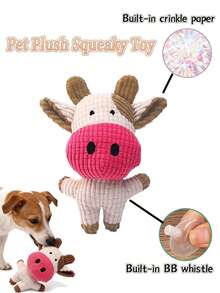 PETSIN 1个宠物发声玩具，可爱动物造型，包括牛、象、兔子、考拉、猪、猴子、猫等，内置咬合发声装置，吸引宠物注意力，适合中小型犬磨牙、缓解出牙不适、居家隔离娱乐、玩耍，宠物用品，宠物玩具 - 彩色 - 查看 16