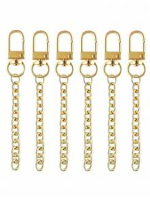 10pcs Metal Key Chain Set, DIY Handbag Key Ring Pendant Accessories, 3 Styles Available - Multicolor - View 6