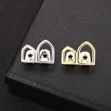 1 Bộ trang sức răng giả bằng đá Zirconia rỗng, phụ kiện thời trang dự tiệc, quà tặng ngày lễ cho cả nam và nữ. - Nhiều màu - Xem 3