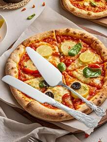 2 Pieces Cake Cutting Set For Wedding, Gold Cake Knife And Server Set, Pizza Spatula And Knife For Engagements, Anniversaries - Multicolor - View 5