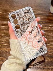 1pc Transparent White Lace Edged Reinforced Protective Phone Case, Compatible With Samsung Galaxy S26/S26 PLUS/S26 Ultra, S25/S25 PLUS/S25 Ultra, A17, A07, A16, A36, A26, A56, A50, A12, A32, A52, A72, A51, A21S, A13, A14, S24/S24 PLUS/S24 Ultra, S22, A52, A53, A54, A55, S23, 11/12 Pro/12/12X/13 Pro/14 Pro/15 Pro, Redmi 10/9/Note 9/12C/Note 11 Pro/Note 8 Pro - Multicolor - View 6