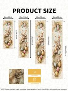 1pc Easter Home Decor, Rabbit, Easter Bunny, Easter Eggs, Happy Easter, Easter Decoration Set, Living Room Decor Set, Bedroom Decor Set, Dining Room Decor Set, Faux Linen Material, Multiple Sizes Available, Dining Table Decor, Fireplace Scarf, Placemats, Coasters, Home Accents - Multicolor - View 4