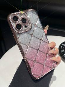 1pc Rhinestone Rhombus 6D Electroplated TPU Phone Case Compatible With IPhone 17/16/XR/XS Max/11/11 Pro/11 Pro Max/12/12 Pro/12 Pro Max/13/13 Pro/13 Pro Max/14/14 Pro/14 Pro Max/15/15 Pro/15 Plus/15 Pro Max, Protective Cover - Multicolor - View 13