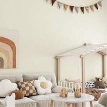 1 Roll Of Modern Minimalist Beige Matte Texture Vinyl Self-Adhesive Wallpaper/Waterproof Detachable Wallpaper/ Suitable For Countertop Furniture Shelf Liner / Wardrobe Desktop Decoration Renovation/Sticky Wallpaper/Home Deccor, Wall Decor, Room Decration - Beige - View 4