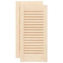 vidaXL Porte per Armadio à Persiennes 2 pz 61,5x29,5 cm Solido - Castano - Visualizzare 2