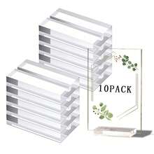 20个亚克力透明卡座，带卡槽，可用于桌面展示、婚礼指示牌、数码照片办公菜单会议等，透明座位卡架 - 彩色 - 查看 8