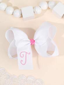 1个26字母蝴蝶结发夹，A-Z字母刺绣蝴蝶结发夹，白色芭蕾舞风格丝带发卡，适合女孩返校礼物、情人节礼物、青少年发饰 - 白色 - 查看 21